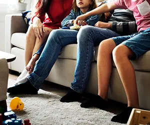 Family watching Telstra TV