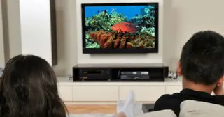 People watching full HD TV