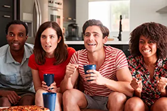 People watching TV together