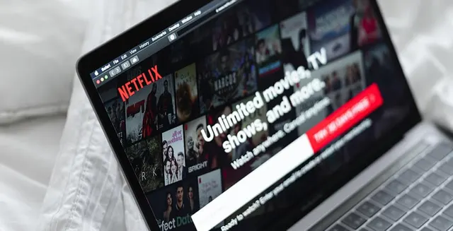 Netflix opened on a laptop