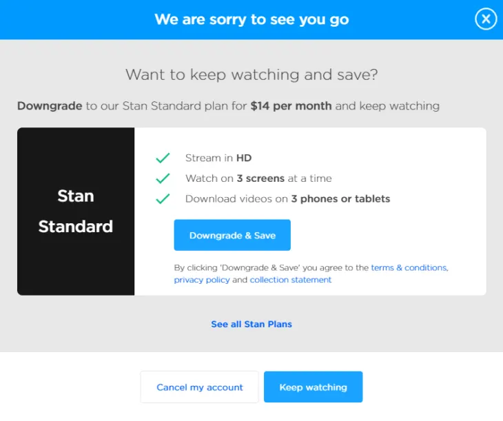 Stan unsubscribed
