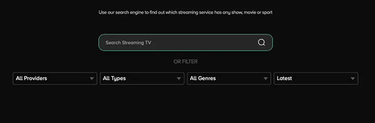Streaming TV filter