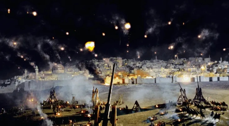 Trebuchets rain destruction down on the embattled Jerusalem.