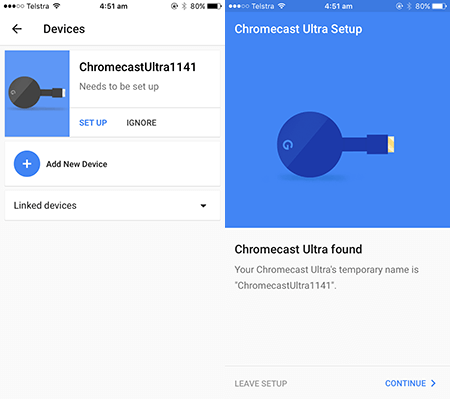 chromecast ultra setup