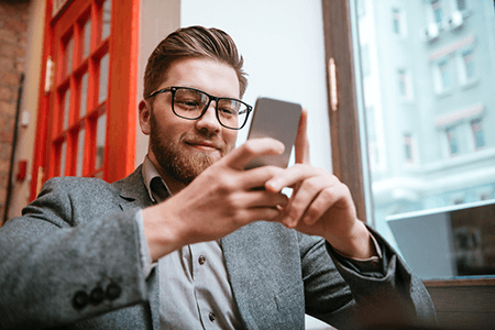 man using his phone