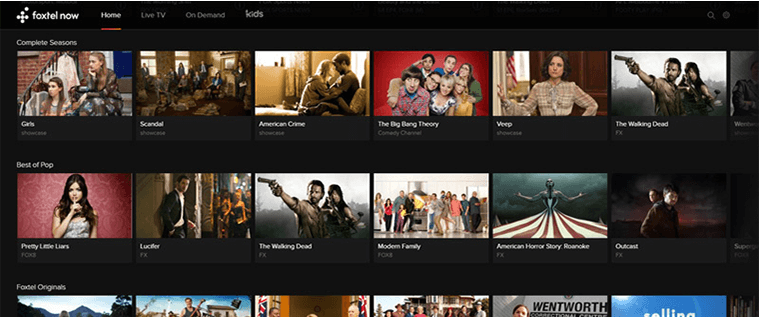 foxtel now screenshot